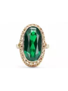 Emerald 14K Yellow gold Ring Vintage style vrc129y